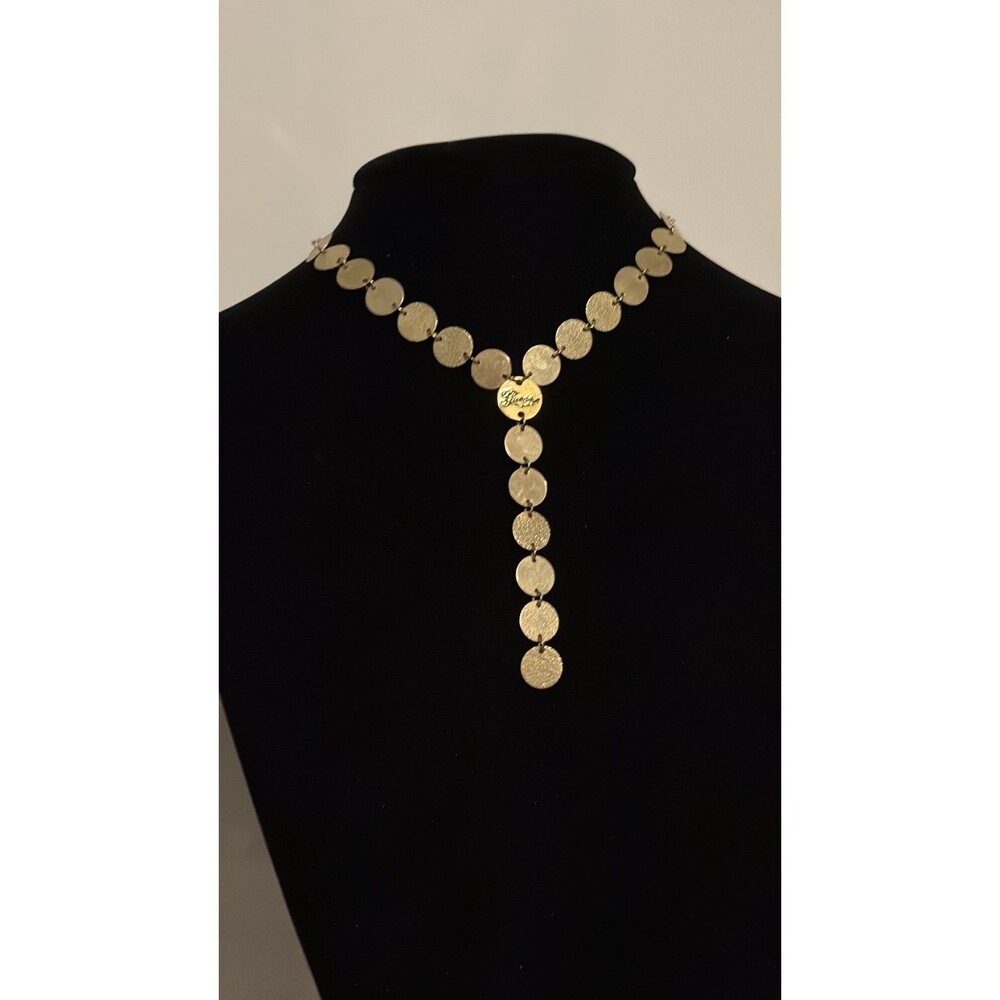 GUESS Vintage Gold-Tone Coin Disc Drop Necklace